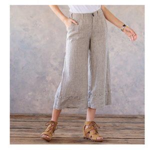 Sundance Linen Wide Leg Cropped Culottes Size P6